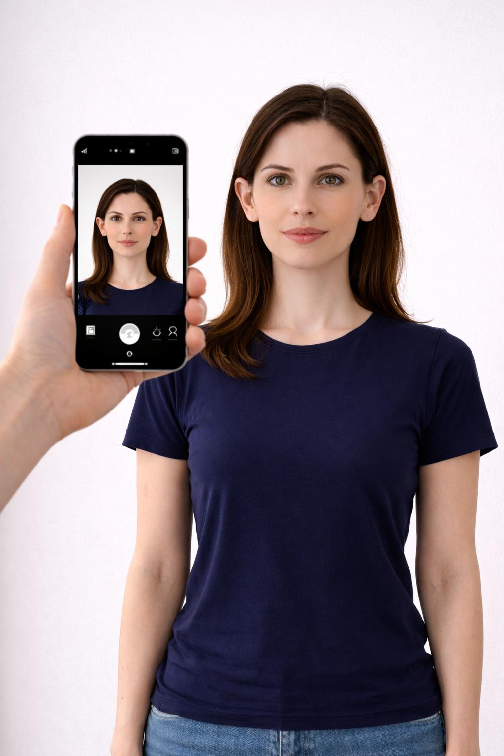 Passport photo taken by another person